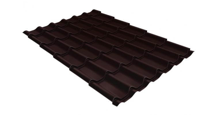 Металлочерепица классик GL 0,5 покрытие Rooftop Бархат RAL 8017 шоколад