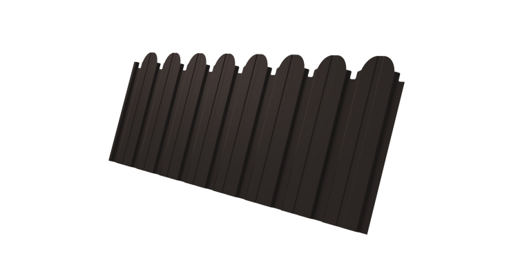 Профнастил С10B фигурный 0.5 Rooftop Бархат RR 32 темно-коричневый