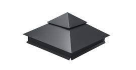 Колпак на столб двойной 390х390мм 0,45 PE с пленкой RAL 7024 мокрый асфальт