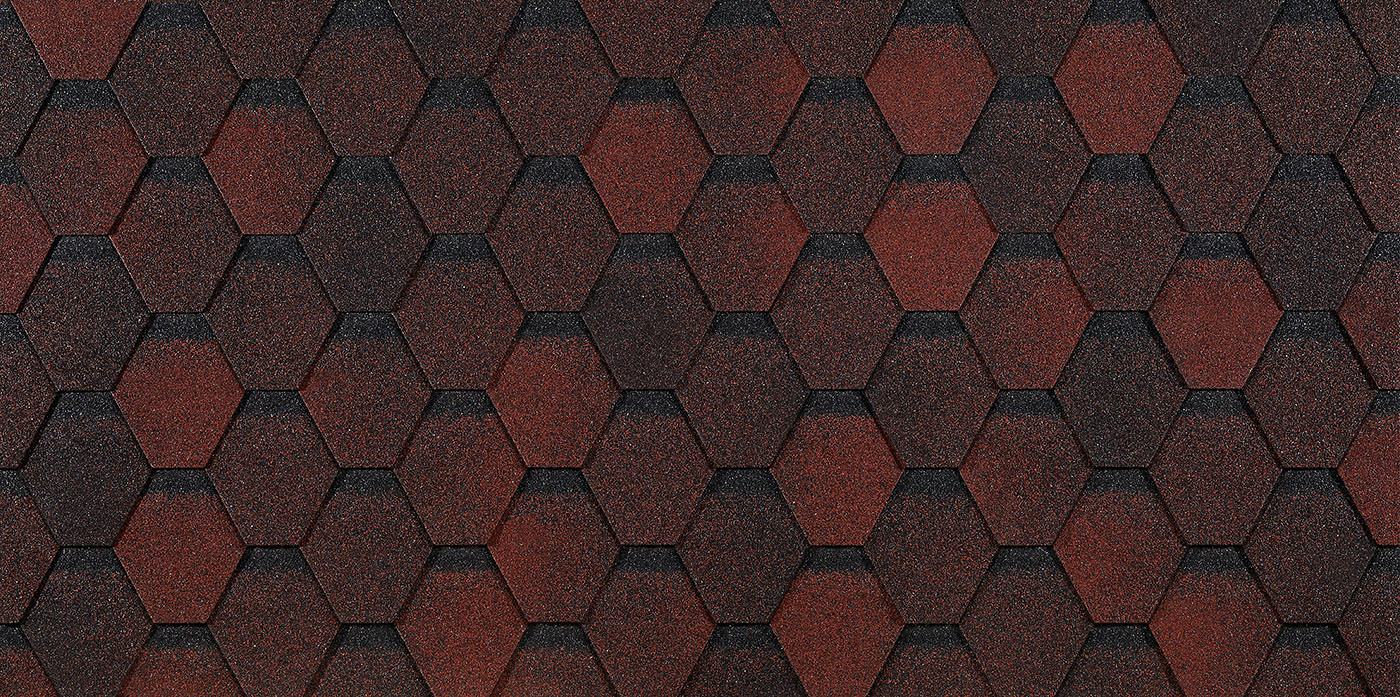 Гибкая черепица Docke Eurasia Шестигранник, Красный