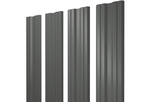 Штакетник Twin с прямым резом 0,45 PE RAL 7005 мышино-серый