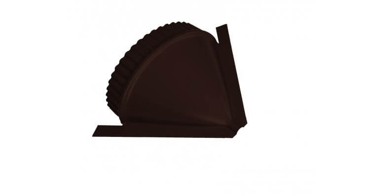 Заглушка конусная для полукруглого конька 0,5 Velur X RAL 8017 шоколад