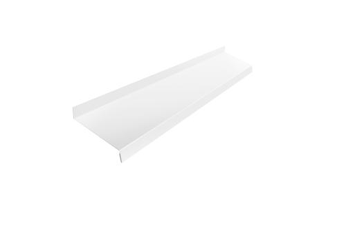 Отлив простой 100 0,5 Satin с пленкой RAL 9003 сигнальный белый (2м)