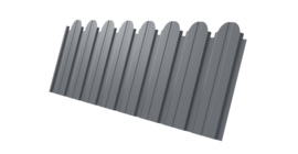 Профнастил С10B фигурный 0,5 Satin RAL 9006 бело-алюминиевый