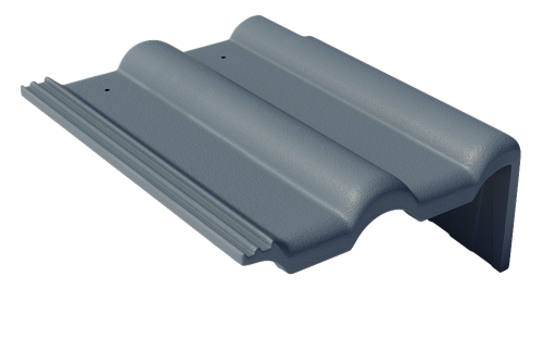 Боковая цементно-песчаная черепица Braas Франкфуртская правая, графит