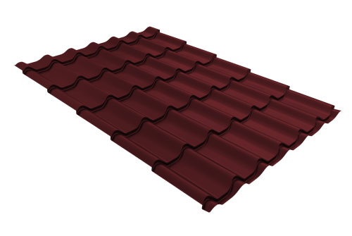 Металлочерепица классик Grand Line 0,45 Drap RAL 3005 красное вино