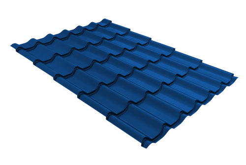 Металлочерепица классик Grand Line 0,45 PE RAL 5005 сигнальный синий