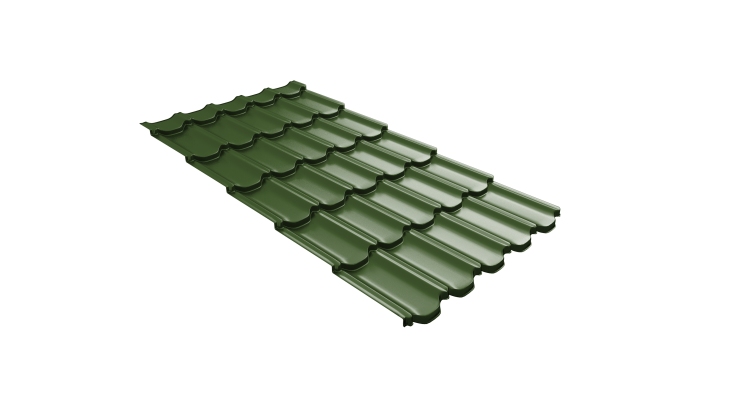 Металлочерепица  квинта плюс Grand Line c 3D резом 0,45 PE RAL 6002 лиственно-зеленый