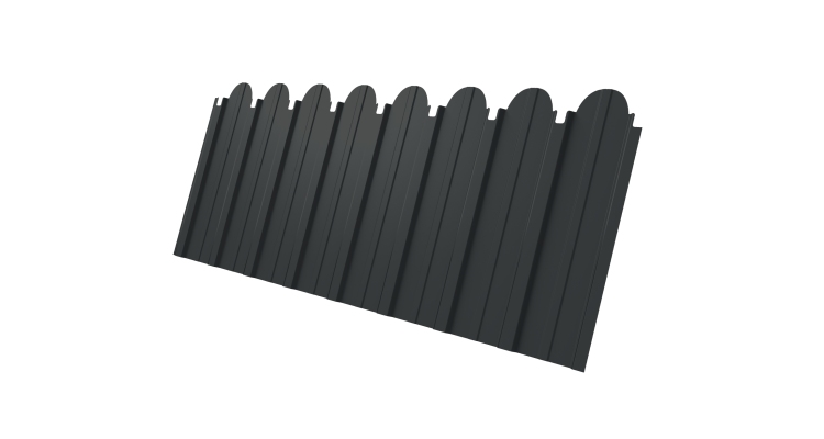 Профнастил C10A фигурный 0.5 Satin Matt TX с пленкой RAL 7016 антрацитово-серый