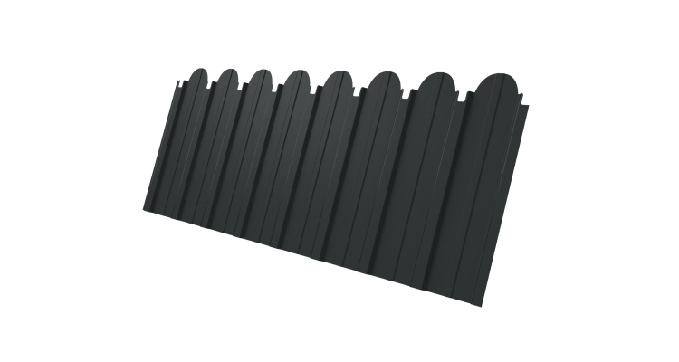 Профнастил C10A фигурный 0.5 Drap TX RAL 7016 антрацитово-серый