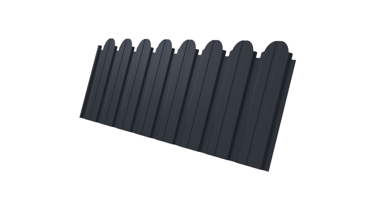 Профнастил C10B фигурный 0.45 Drap TwinColor RAL 7024 мокрый асфальт