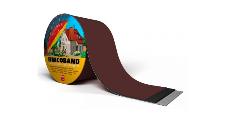 Лента герметизирующая Технониколь Nicoband самоклеящаяся 3мх10см, коричневая