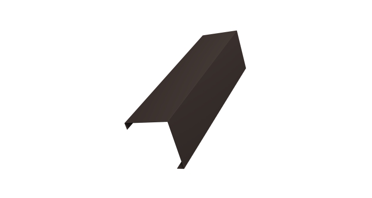 Декоративная накладка на столб универсальная угловая 60х60 для забора жалюзи 0,5 Velur X RR 32 темно-коричневый (2,5м)