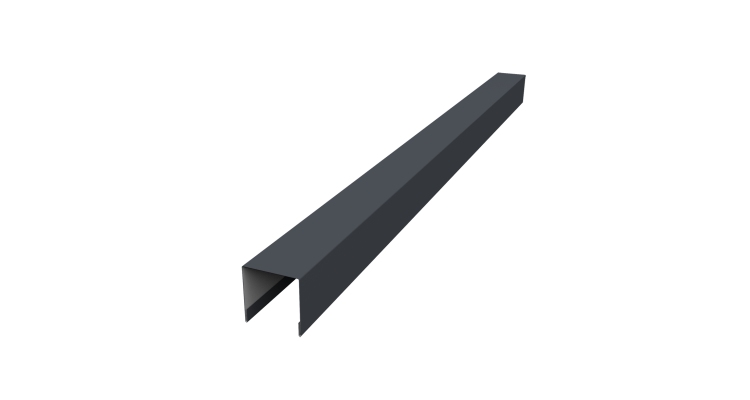 Планка вертикальная лицевая для забора жалюзи Palermo 0,45 Drap ST RAL 7024 мокрый асфальт (2,5м)