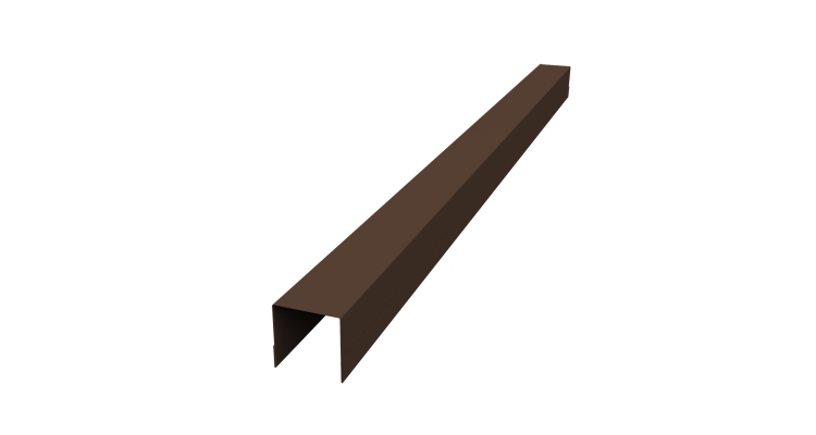 Планка вертикальная обратная для забора жалюзи Palermo 0,45 PE-Double RAL 8017 шоколад (2,5м)