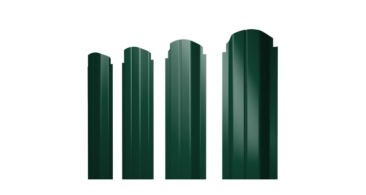 Штакетник П-образный A фигурный 0,4 PE RAL 6005 зеленый мох